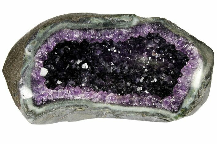 Wide Dark Purple Amethyst Geode - Uruguay #121395